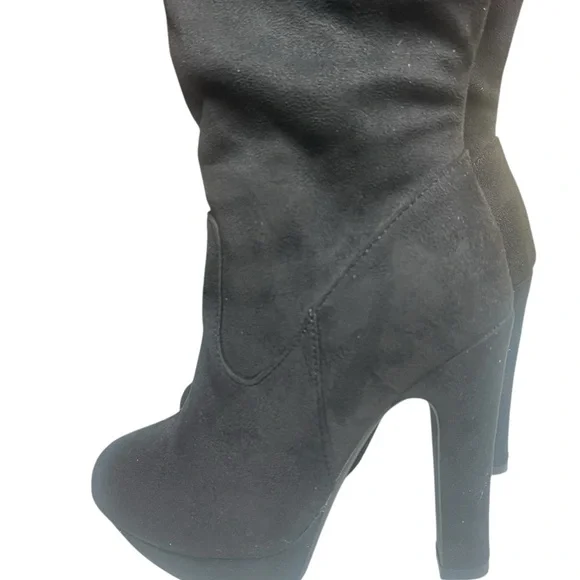 NWT Dream Pair Highplat Black Chunky thigh High Over the Knee Women's Boots 6 - Picture 5 of 12